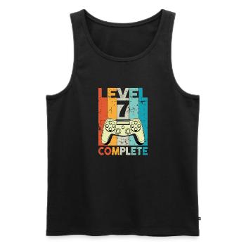 Level 7 Complete Gaming Birthday - Men's Premium Organic Tank Top - black - Front - Michal (187cm)