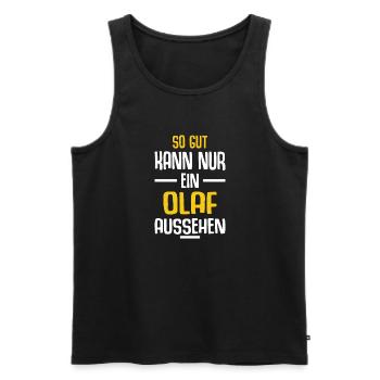 Olaf Vorname Name Geburtstag - Männer Premium Bio Tank Top - Schwarz - Vorne - Michal (187cm)