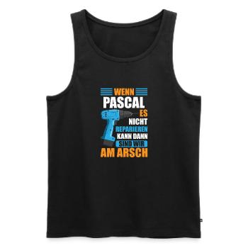 Pascal Vorname Name Geburtstag Reparieren - Männer Premium Bio Tank Top - Schwarz - Vorne - AI Model Male 178 light (178cm)