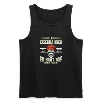 Eisenbahner - Männer Premium Bio Tank Top - Schwarz - Vorne - Michal (187cm)
