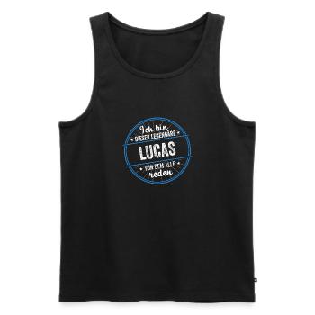 Ich bin dieser legendärer Lucas Name - Männer Premium Bio Tank Top - Schwarz - Vorne - AI Model Male 178 light (178cm)
