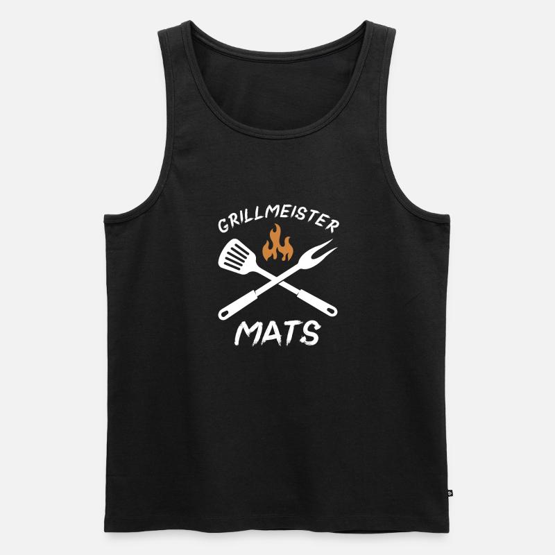 Grillmeister Mats - Männer Premium Bio Tank Top - Schwarz