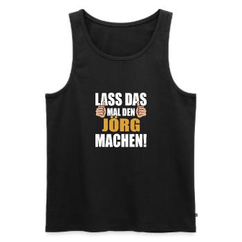 Lass das mal den Jörg machen - Männer Premium Bio Tank Top - Schwarz - Vorne - AI Model Male 178 light (178cm)