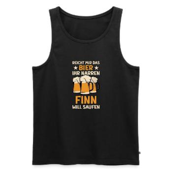 Reicht mir das Bier Finn Saufen Namen - Männer Premium Bio Tank Top - Schwarz - Vorne - AI Model Male 178 light (178cm)