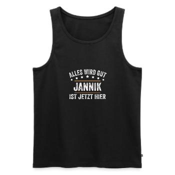 Jannik Vorname Name Geburtstag - Männer Premium Bio Tank Top - Schwarz - Vorne - Michal (187cm)