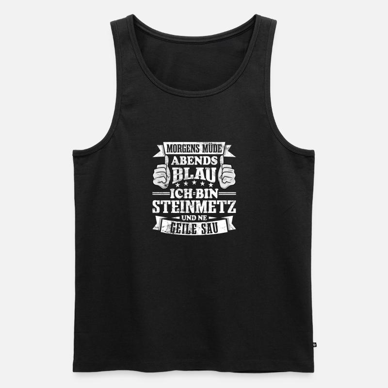 Steinmetz - Männer Premium Bio Tank Top - Schwarz