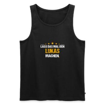 Lass das mal den Lukas machen Name - Männer Premium Bio Tank Top - Schwarz - Vorne - Michal (187cm)