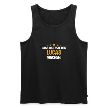 Lass das mal den Lucas machen Name - Männer Premium Bio Tank Top - Schwarz - Vorne - AI Model Male 178 light (178cm)