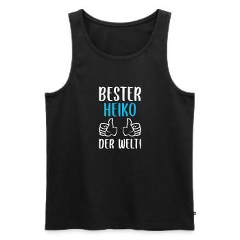 Heiko Vorname Name Geburtstag - Männer Premium Bio Tank Top - Schwarz - Vorne - Michal (187cm)