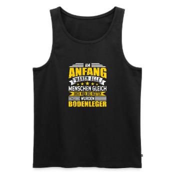 Bodenleger Alle Menschen gleich - Männer Premium Bio Tank Top - Schwarz - Vorne - Michal (187cm)