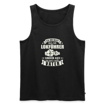 Lokführer Vater Papa Vatertag Schaffner - Männer Premium Bio Tank Top - Schwarz - Vorne - Michal (187cm)