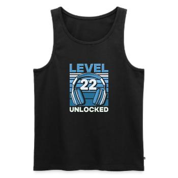 Level 22 Unlocked Gaming Geburtstag Gamer - Männer Premium Bio Tank Top - Schwarz - Vorne - AI Model Male 178 light (178cm)