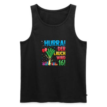 Hurra der Lauch wird 16 - Männer Premium Bio Tank Top - Schwarz - Vorne - Michal (187cm)