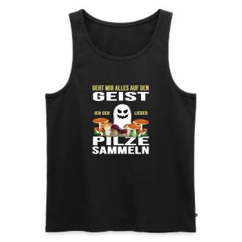 pilze sammeln pilzsammler - Männer Premium Bio Tank Top - Schwarz - Vorne - AI Model Male 178 light (178cm)