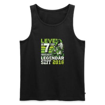 Level 7 freigeschaltet legendär seit 2016 - Männer Premium Bio Tank Top - Schwarz - Vorne - Michal (187cm)