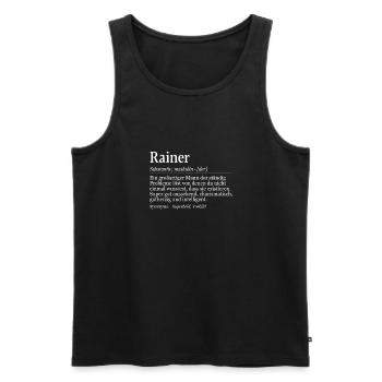 Rainer Definition Namenstag Geburtstag Name - Männer Premium Bio Tank Top - Schwarz - Vorne - Michal (187cm)