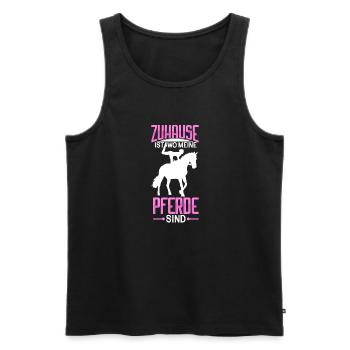 Voltigieren - Männer Premium Bio Tank Top - Schwarz - Vorne - AI Model Male 178 light (178cm)