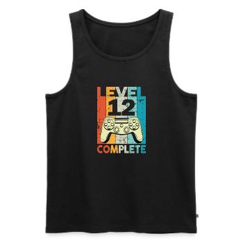 Level 12 Complete Gaming Geburtstag - Männer Premium Bio Tank Top - Schwarz - Vorne - AI Model Male 178 light (178cm)