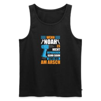 Noah Vorname Name Geburtstag Reparieren - Männer Premium Bio Tank Top - Schwarz - Vorne - Michal (187cm)