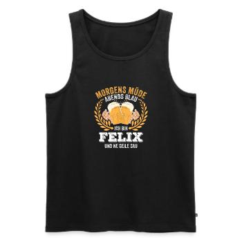 Felix Vorname Name Geburtstag Bier saufen - Männer Premium Bio Tank Top - Schwarz - Vorne - Michal (187cm)