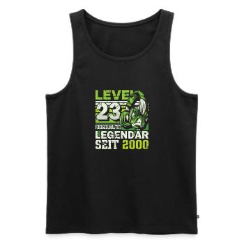 Level 23 freigeschaltet legendär seit 2000 - Männer Premium Bio Tank Top - Schwarz - Vorne - Michal (187cm)