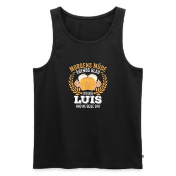 Luis Vorname Name Geburtstag Bier saufen - Männer Premium Bio Tank Top - Schwarz - Vorne - Michal (187cm)