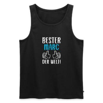 Marc Vorname Name Geburtstag - Männer Premium Bio Tank Top - Schwarz - Vorne - Michal (187cm)