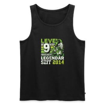 Level 9 freigeschaltet legendär seit 2014 - Männer Premium Bio Tank Top - Schwarz - Vorne - Michal (187cm)