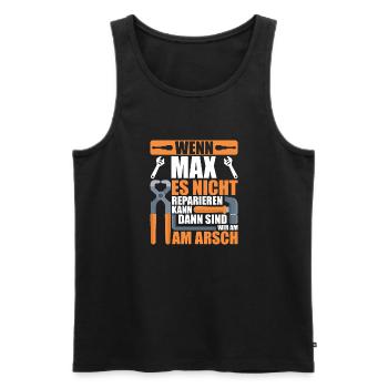 Vorname Max Name Geburtstag Geschenk - Männer Premium Bio Tank Top - Schwarz - Vorne - AI Model Male 178 light (178cm)