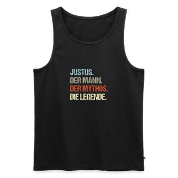 Justus der Mann der Mythos die Legende - Männer Premium Bio Tank Top - Schwarz - Vorne - AI Model Male 178 light (178cm)