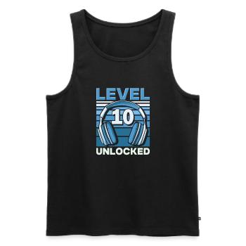 Level 10 Unlocked Gaming Geburtstag Gamer - Männer Premium Bio Tank Top - Schwarz - Vorne - Michal (187cm)