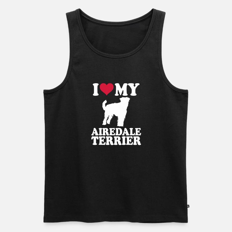 Airedale Terrier Gift Chiens - Débardeur bio Premium Homme - noir
