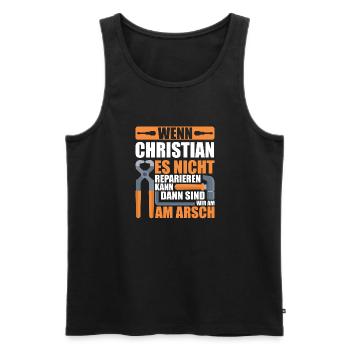 Vorname Christian Name Geburtstag Geschenk - Männer Premium Bio Tank Top - Schwarz - Vorne - Michal (187cm)