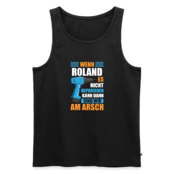Roland Vorname Name Geburtstag Reparieren - Männer Premium Bio Tank Top - Schwarz - Vorne - Michal (187cm)