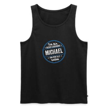 Ich bin dieser legendärer Michael Name - Männer Premium Bio Tank Top - Schwarz - Vorne - AI Model Male 178 light (178cm)