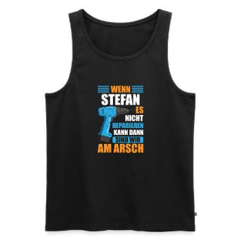 Stefan Vorname Name Geburtstag Reparieren - Männer Premium Bio Tank Top - Schwarz - Vorne - Michal (187cm)