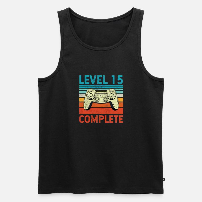 Level 15 Complete - Männer Premium Bio Tank Top - Schwarz