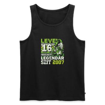 Level 16 freigeschaltet legendär seit 2007 - Männer Premium Bio Tank Top - Schwarz - Vorne - Michal (187cm)