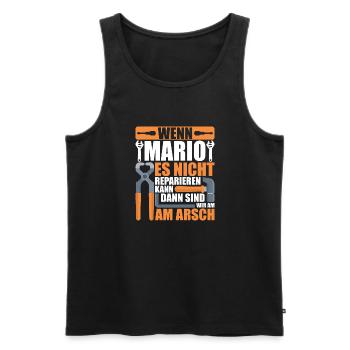 Vorname Mario Name Geburtstag Geschenk - Männer Premium Bio Tank Top - Schwarz - Vorne - Michal (187cm)