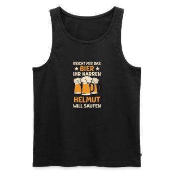 Reicht mir das Bier Helmut Saufen Namen - Männer Premium Bio Tank Top - Schwarz - Vorne - AI Model Male 178 light (178cm)