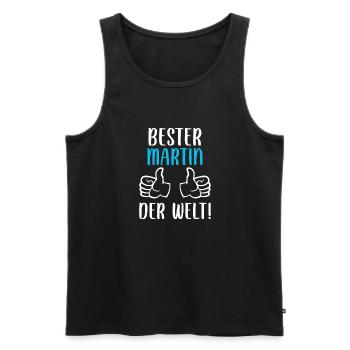 Martin Vorname Name Geburtstag - Männer Premium Bio Tank Top - Schwarz - Vorne - Michal (187cm)