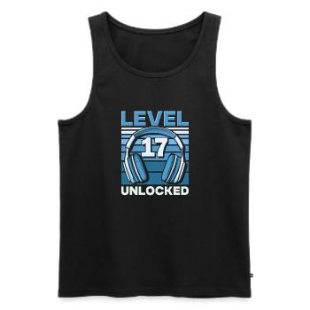 Level 17 Unlocked Gaming Birthday Gamer - Men's Premium Organic Tank Top - black - Front - Michal (187cm)
