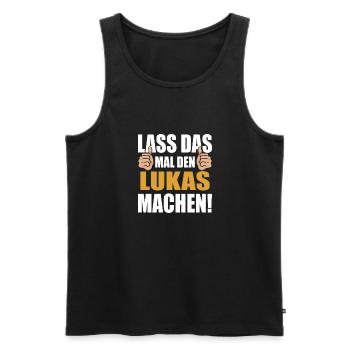 Let Lukas do that - Men's Premium Organic Tank Top - black - Front - AI Model Male 178 light (178cm)