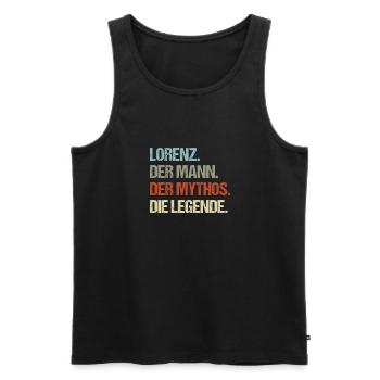 Lorenz der Mann der Mythos die Legende - Männer Premium Bio Tank Top - Schwarz - Vorne - Michal (187cm)