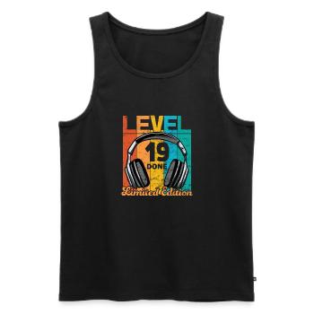 Gaming Birthday 19 Years Level 19 Complete - Men's Premium Organic Tank Top - black - Front - AI Model Male 178 light (178cm)