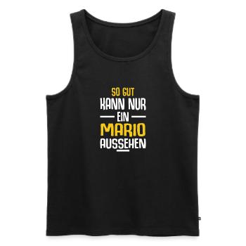 Mario Vorname Name Geburtstag - Männer Premium Bio Tank Top - Schwarz - Vorne - Michal (187cm)