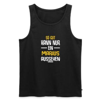 Marius Vorname Name Geburtstag - Männer Premium Bio Tank Top - Schwarz - Vorne - AI Model Male 178 light (178cm)