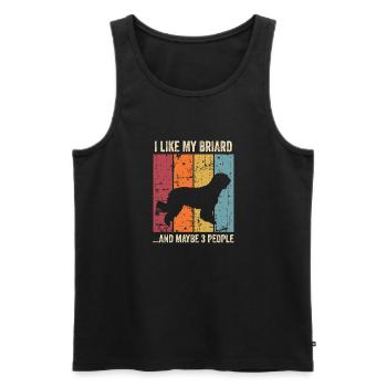 Briard Gift Dogs - Men's Premium Organic Tank Top - black - Front - Michal (187cm)