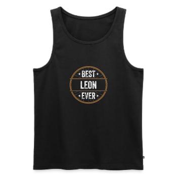 Best Leon Ever Vorname Name Geschenk - Männer Premium Bio Tank Top - Schwarz - Vorne - AI Model Male 178 light (178cm)