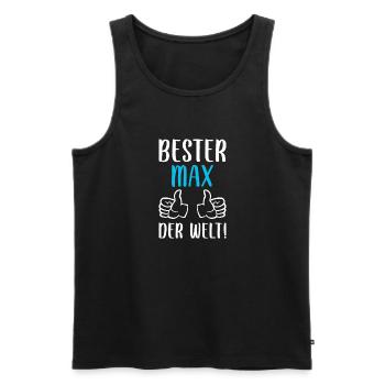 Max Vorname Name Geburtstag - Männer Premium Bio Tank Top - Schwarz - Vorne - AI Model Male 178 light (178cm)